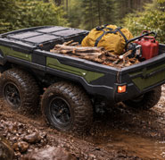 Walking beam suspension on rough terrain